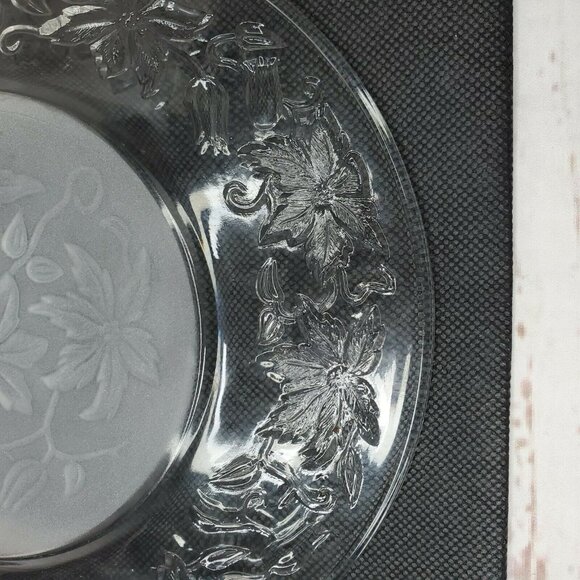 Rare Frosted Crystal Cut Floral Design 8" Small Plate - Home Décor - Picture 10 of 12